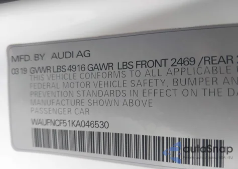 2019 Audi A5 45 Premium from USA, damaged, VIN WAUFNCF51KA046530